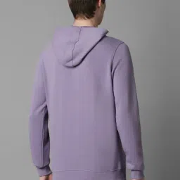 Louis Philippe Purple Cotton Regular Fit Printed Hooded Sweatshirt image 2