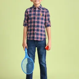 U.S. Polo Assn. Boys Blue Cotton Checks Shirt-picture-42