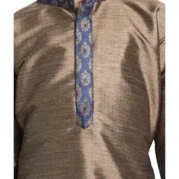 VASTRAMAY Kids Bronze & Navy Kurta Set image 4