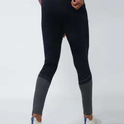 Van Heusen Flex Navy Blue Skinny Fit Colour Block Sports Tights image 2