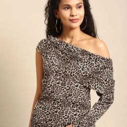 DODO & MOA Beige Printed Top-picture-5