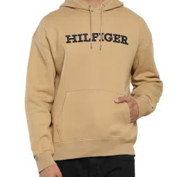 Tommy Hilfiger Khaki Regular Fit Embroidered Hooded Sweatshirt-image-54