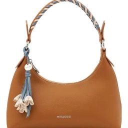 Miraggio Chocolate Textured Medium Hobo Bag-picture-5