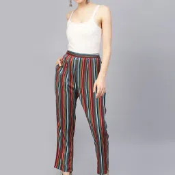 Varanga Multicolored Cotton Striped Pants image 4