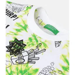United Colors of Benetton Kids White Printed T-shirt image 3