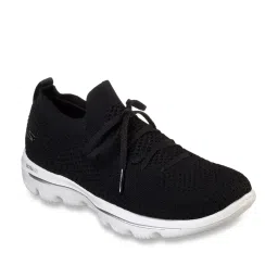 Skechers Women's GO WALK EVOLUTION ULTRA-FABLE Black White Walking Shoes image 2