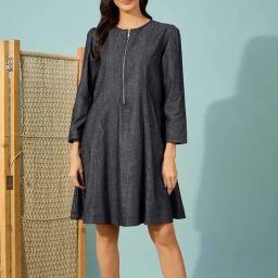 The Kaftan Company Blue Solid Dress-picture-48