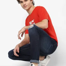 Forever 21 Navy Mid Waist Straight Fit Regular Length Jeans image 5