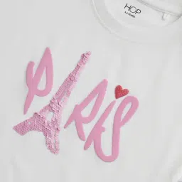 HOP Kids by Westside White Typographic Cotton T-Shirt image 3