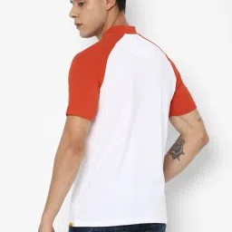 Forever 21 White & Red Cotton Regular Fit Colour Block T-Shirt image 2