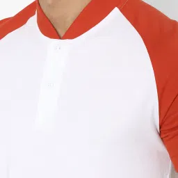 Forever 21 White & Red Cotton Regular Fit Colour Block T-Shirt image 4