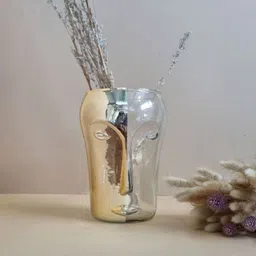 Folkstorys Transparent Textured Glass Vase-image-74