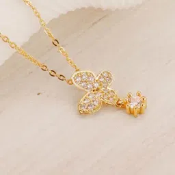GIVA 92.5 Sterling Silver Butterfly Pendant with Chain for Women-image-5
