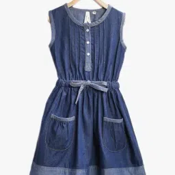 StyleStone Kids Blue Solid Dress-image-33