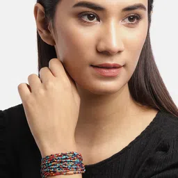 RICHEERA Women Blue & Red Multistrand Bracelet image 5