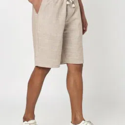 R&B Beige Cotton Regular Fit Shorts image 4