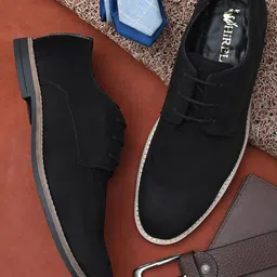 Hirels Men Black Suede Derbys-image-12