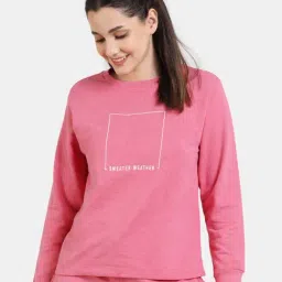 Zivame Rose Pink Printed Sweatshirt-picture-34