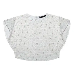 IDK Girls Cream-Coloured Printed Top-picture-10