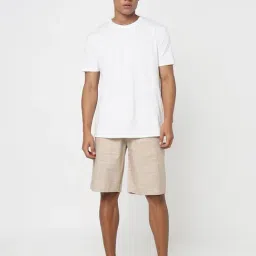 R&B Beige Cotton Regular Fit Shorts image 5