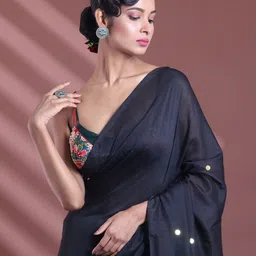 Charukriti Sequinned Pure Cotton Saree image 5