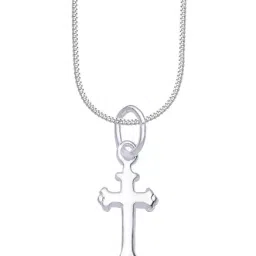 Taraash Cross 92.5 Sterling Silver Pendant with Chain-image-7