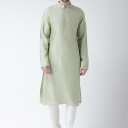 KISAH Men Green Solid Straight Kurta-picture-44