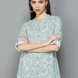 Melange by Lifestyle Blue Floral Print Shirt-image-69