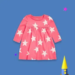 Mothercare Kids Pink Printed Full Sleeves Dress-image-49