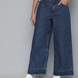 Flying Machine Women Blue Culotte Wide Leg Jeans-picture-46