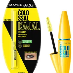 Maybelline New York Colossal Matte Pencil Kajal, Black, 0.35G And New York Volume Express Colossal Masacara, Waterproof, Black, 10 Ml image 1