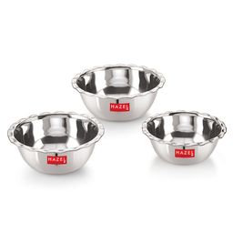 HAZEL Stainless Steel Serving Bowl Wati Vati Katori Silver - Pack of 3-picture-8