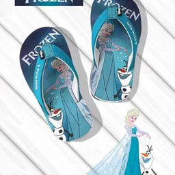 Pine Kids Disney Slip On Flip Flops With Frozen Print-Teal Blue-picture-27