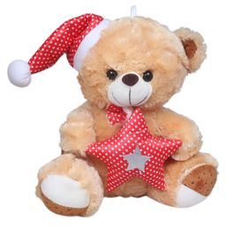 Tickles Santa Claus Teddy with Star Soft Stuffed Plush Toy Christmas Gift for Kids Boys & Girls Birthday Gift (Color: Cream Size:Length 30 cm)-picture-5