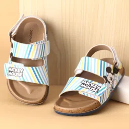 Babyoye Disney Sandals with Velcro Closure & Mickey Mouse Print - White-picture-25