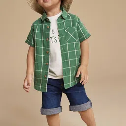 mothercare Boys Classic Tartan Checks Opaque Checked Casual Shirt-picture-30
