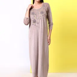 AVYAY Floral Embroidered Maxi Nightdress-picture-13