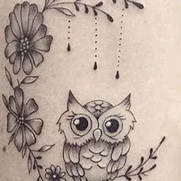 VOORKOMS Flower With Owl Waterproof Temporary Body Tattoos-picture-20