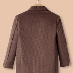 Rikidoos Velvet Full Sleeves Textured Blazer - Brown image 2