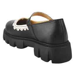 Shoetopia Abstract Designed Mary Jane Ballerinas - Black image 3