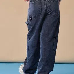 V-Mart Girls Regular Fit Mid-Rise Light Fade Stretchable Cargo Styles Jeans image 3