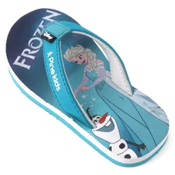 Pine Kids Disney Slip On Flip Flops With Frozen Print-Teal Blue image 3