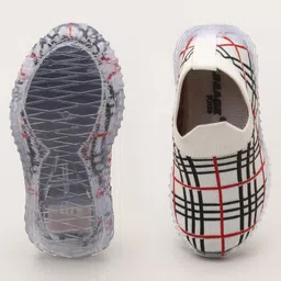 Priaansha Kids Checked Uniage Collection LED Shoes - White image 4
