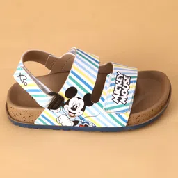 Babyoye Disney Sandals with Velcro Closure & Mickey Mouse Print - White image 4