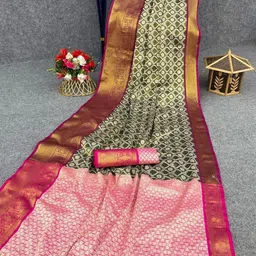 amirat Woven Design Zari Pure Silk Kanjeevaram Saree image 3