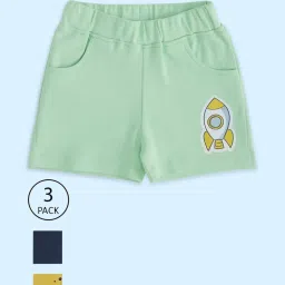 Pantaloons Baby Multicolor Cotton Printed Shorts (Pack of 3) image 1