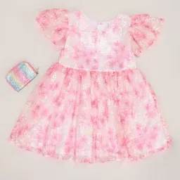 Pantaloons Junior Girls Pink Dress-image-14
