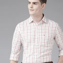 Van Heusen Sport Cream Slim Fit Checks Shirt image 1