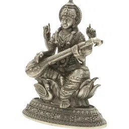 Sri Jagdamba Pearls 800 Silver Saraswati Devi Idol - 8 gm image 2