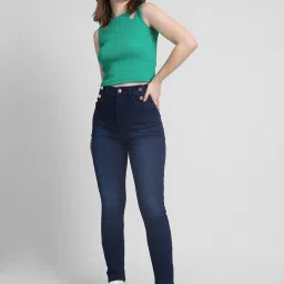 Only Dark Blue Blended  Skinny Fit High Rise Jeans image 1